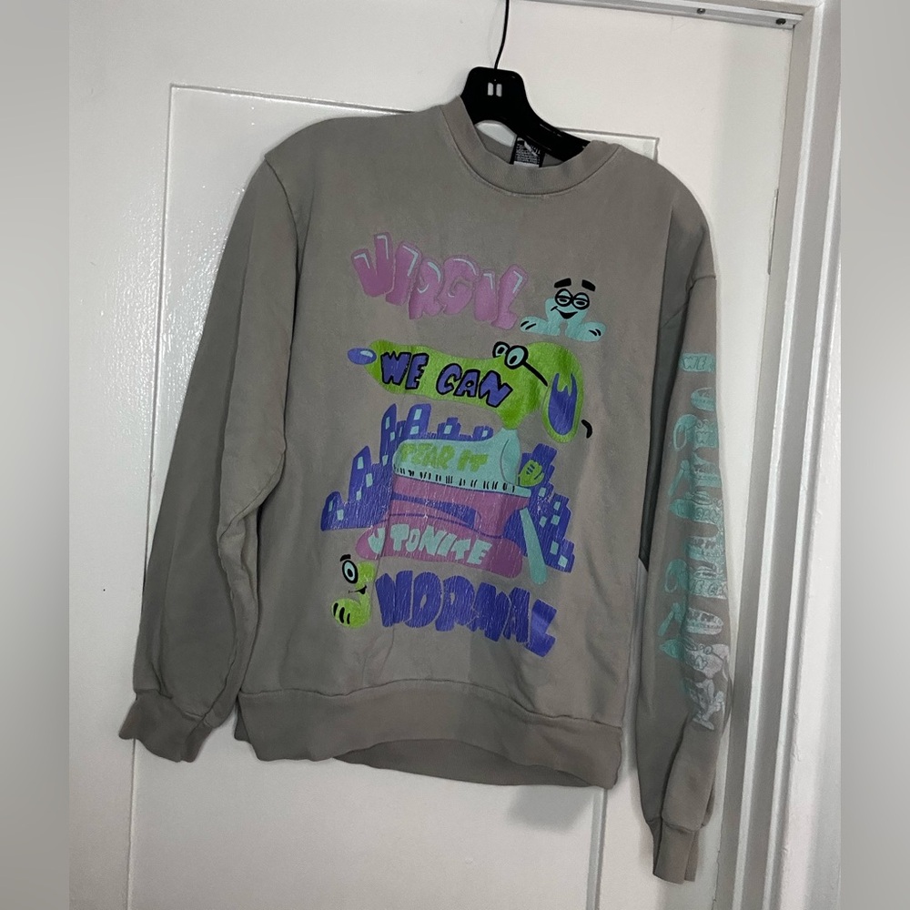 Virgil Normal Gray Sweatshirt with Graphic Print